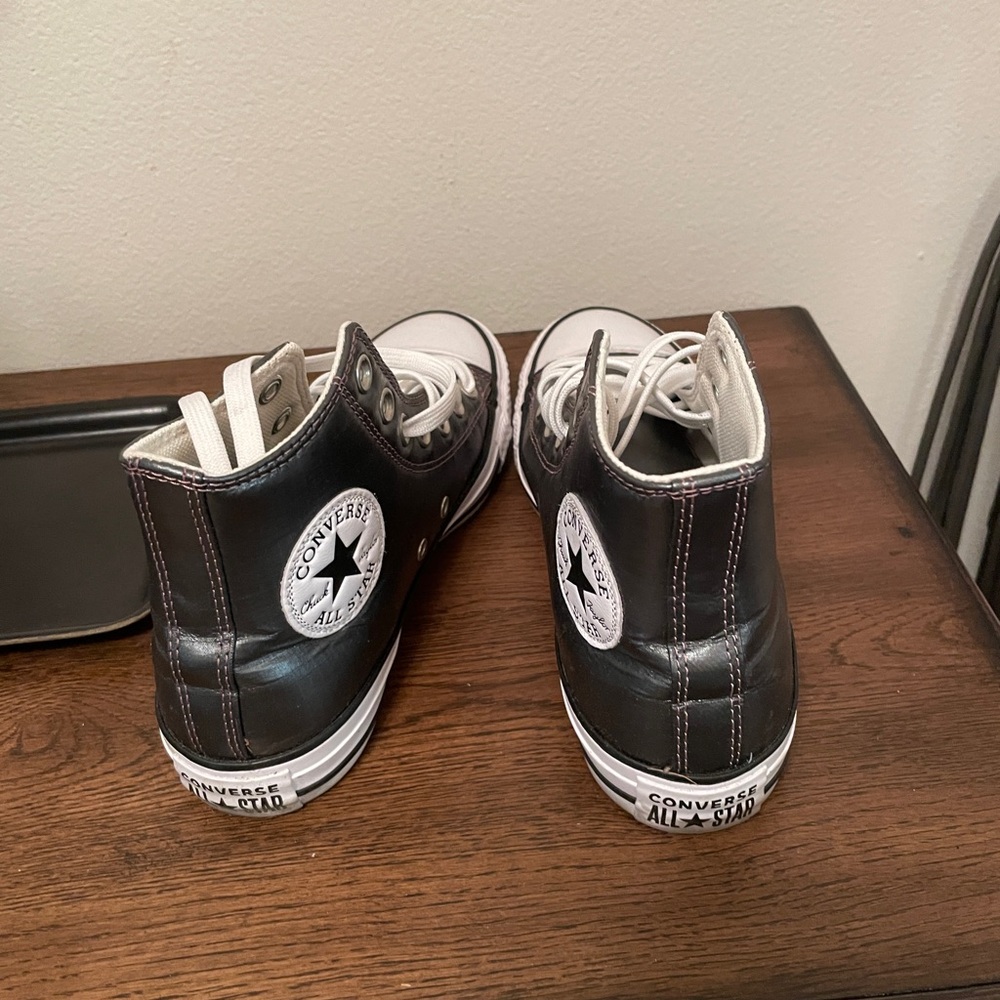 Converse All Star Gray and White High-Top Sneakers - Picture 2 of 4